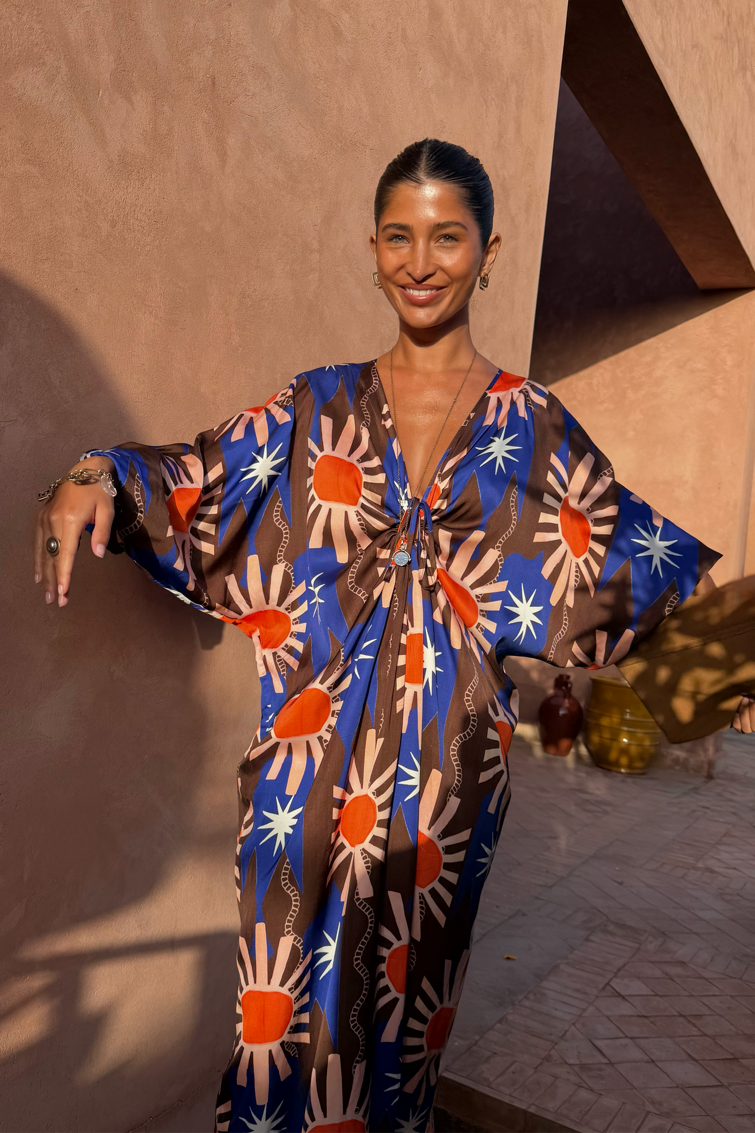 Chocolate & Blue Sun Toria Dress | Never Fully Dressed