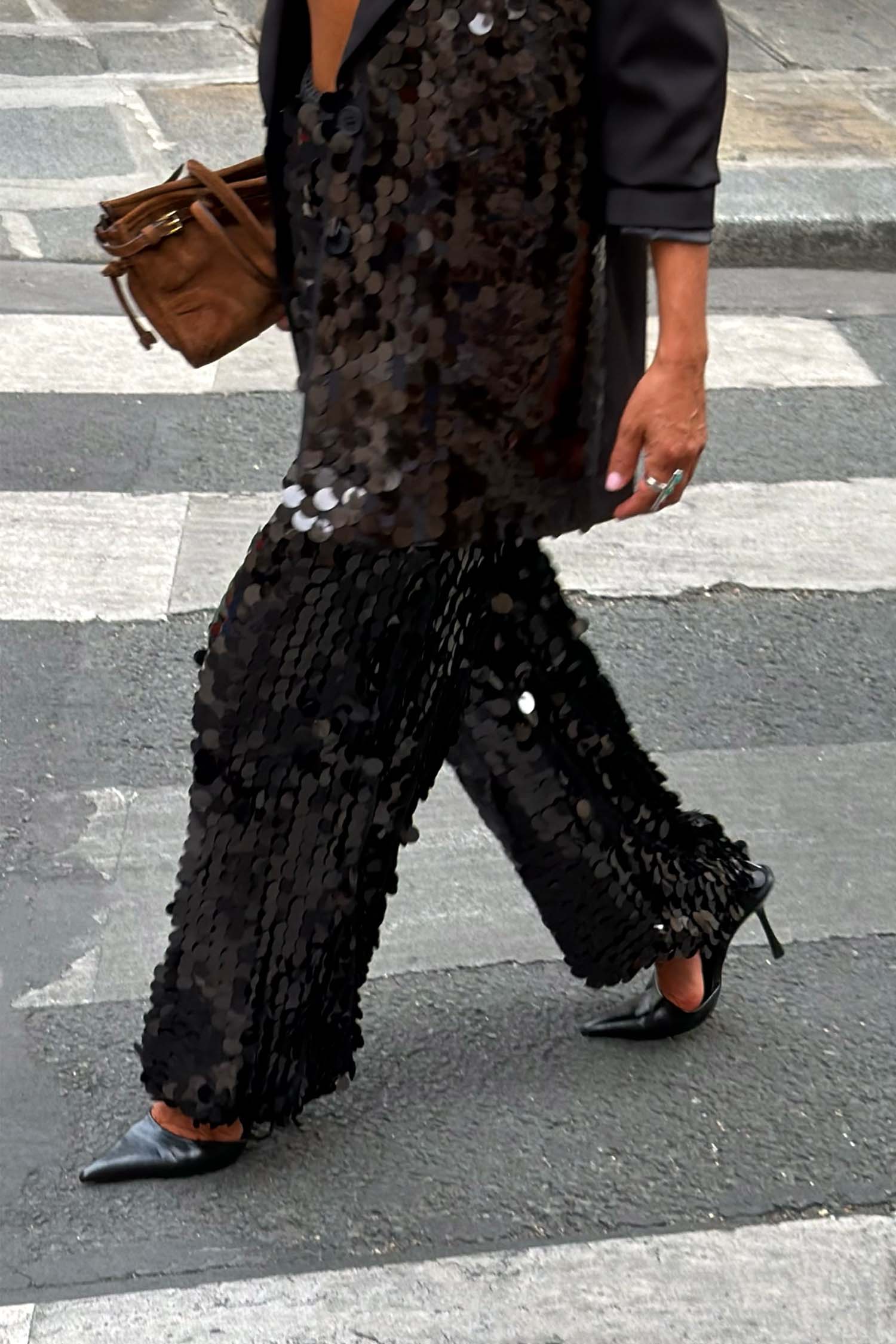 Black Sequin Naomi Trouser