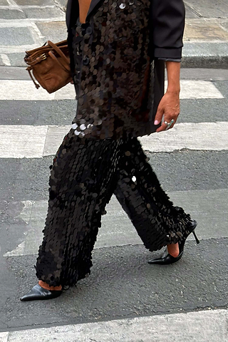 Black Sequin Naomi Trouser