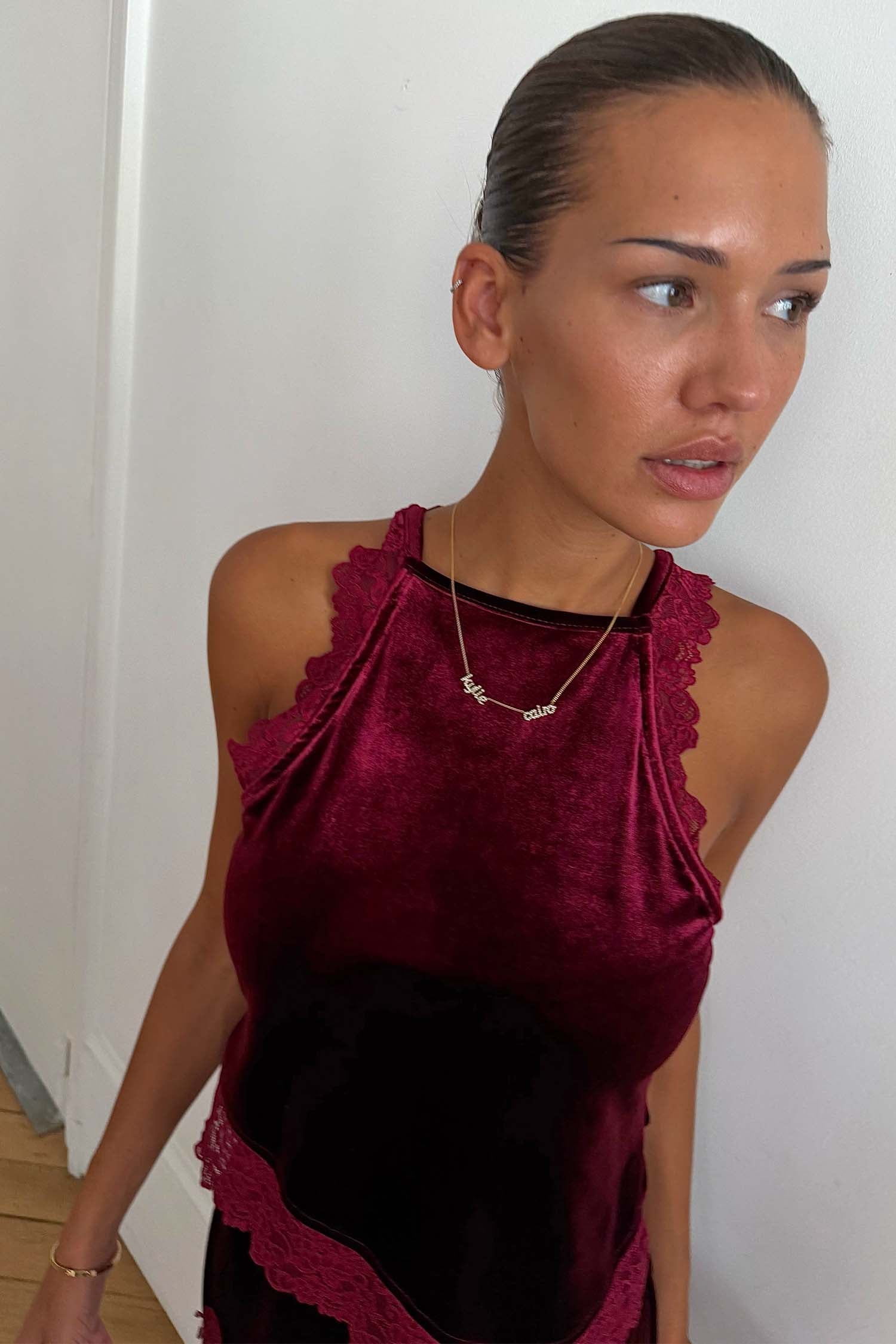 Burgundy Velvet Top