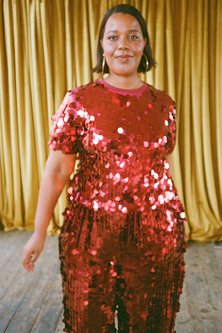 Burgundy Large Sequin T-Shirt