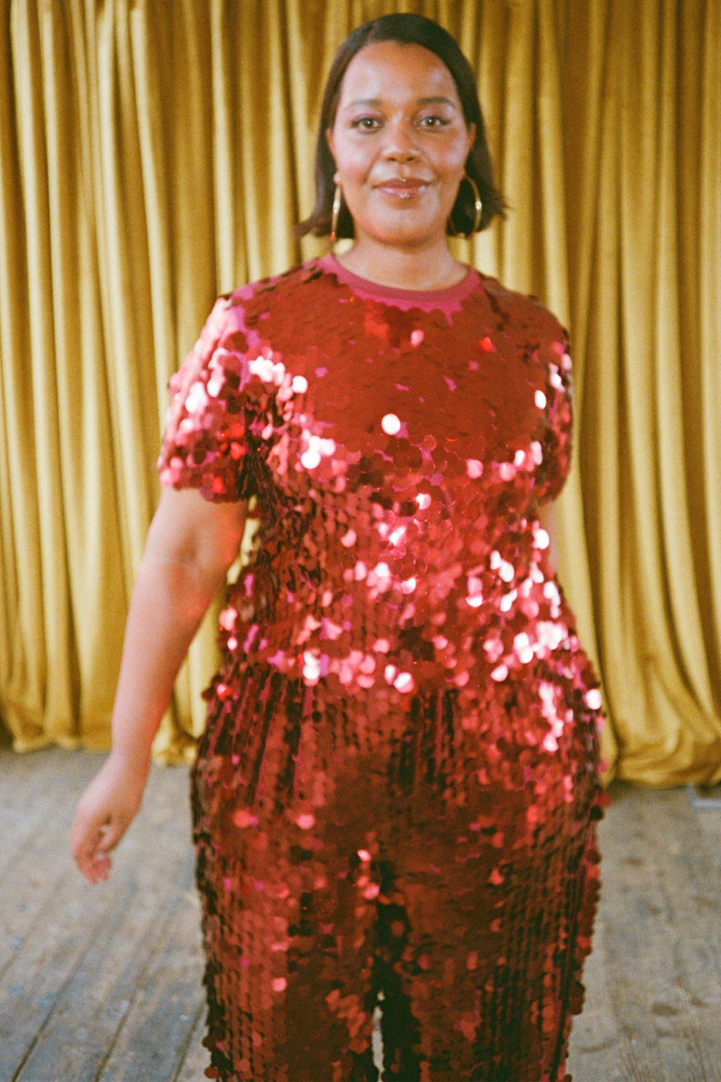 Burgundy Large Sequin T-Shirt