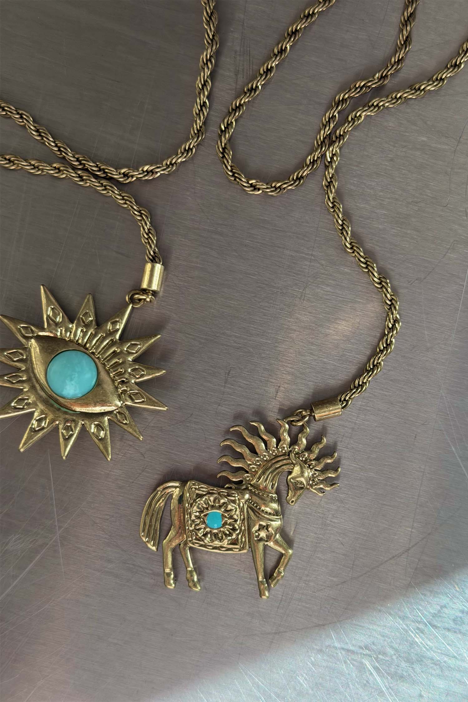Deloris Horse & Eye Chain Necklace