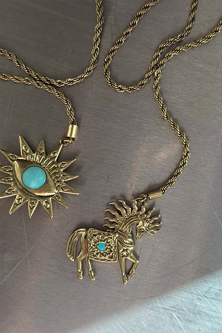 Deloris Horse & Eye Chain Necklace