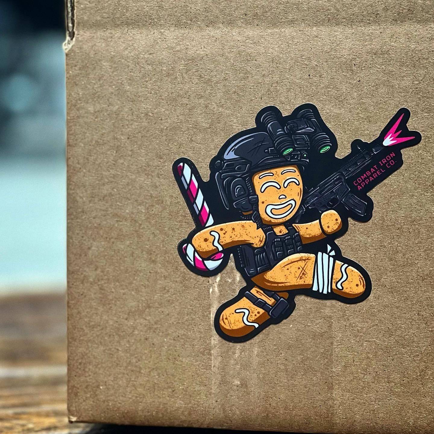 Tactical Gingerbread Christmas Cookie Decal - Combat Iron Apparel Co.