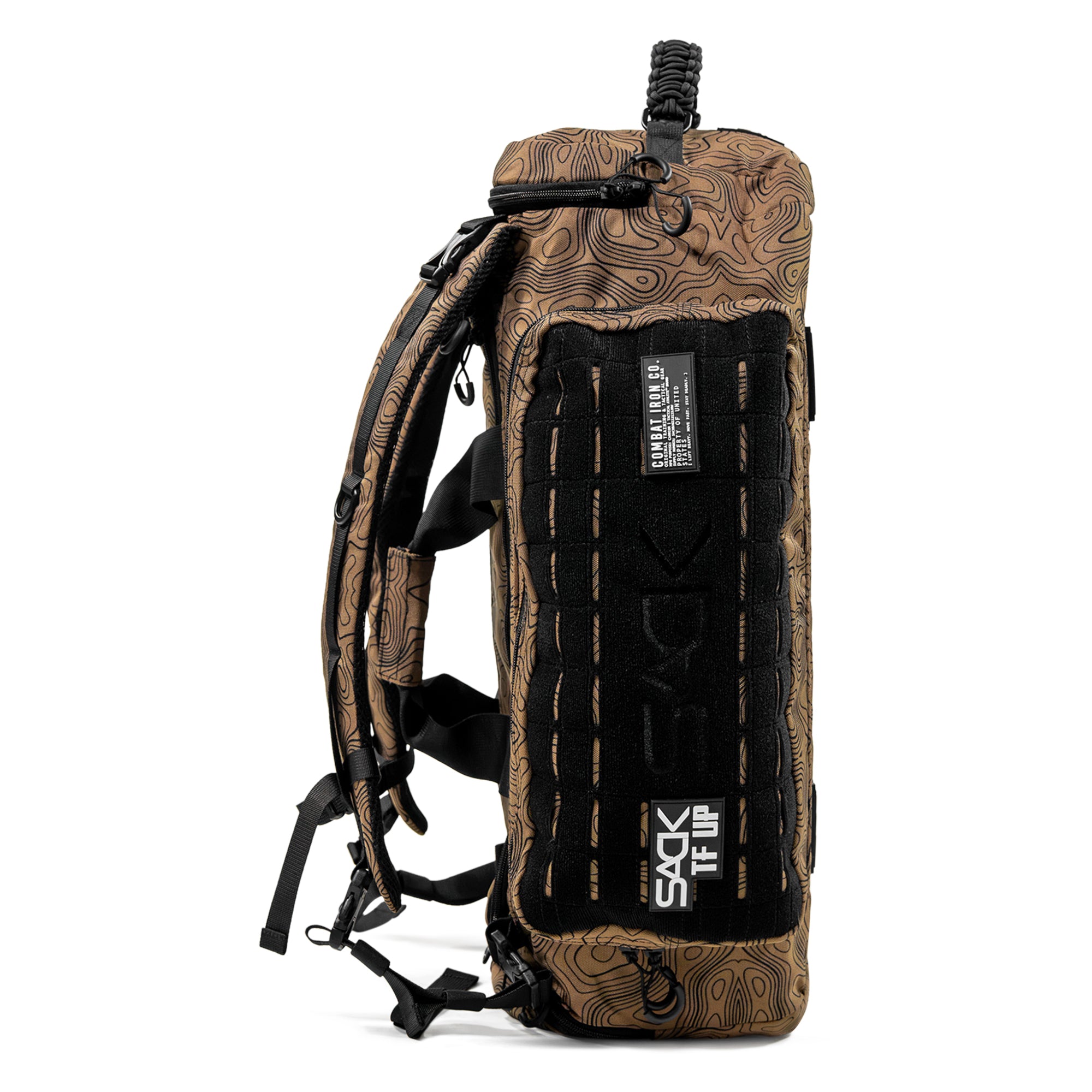 Tan Topography 50L Duffle Hybrid Sack dual carry bag