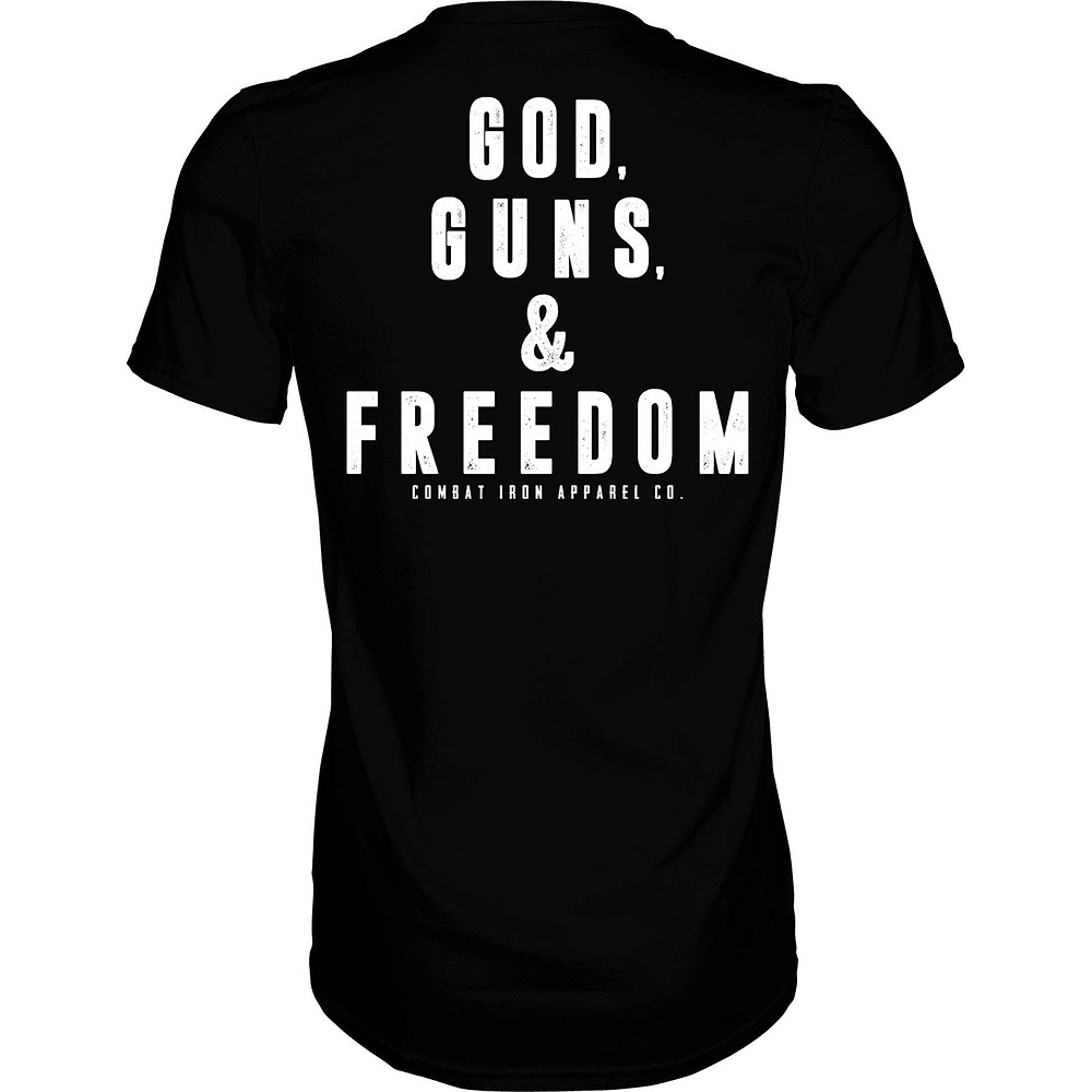 GOD, GUNS, & FREEDOM Men's T-Shirt - Combat Iron Apparel Co.