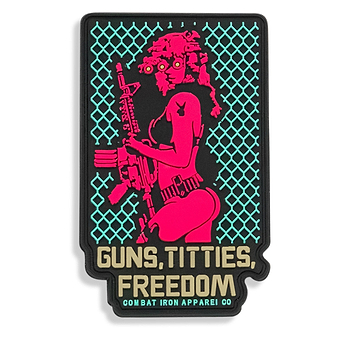Guns, Titties, Freedom Retro PVC Patch