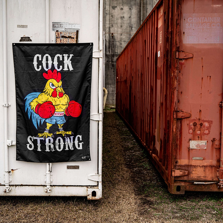 Cock Strong Boxing Chicken 3' X 5' Flag - Combat Iron Apparel Co.