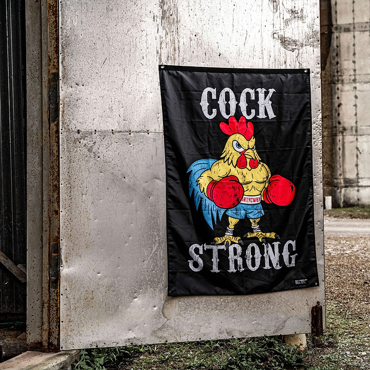 Cock Strong Boxing Chicken 3' X 5' Flag - Combat Iron Apparel Co.