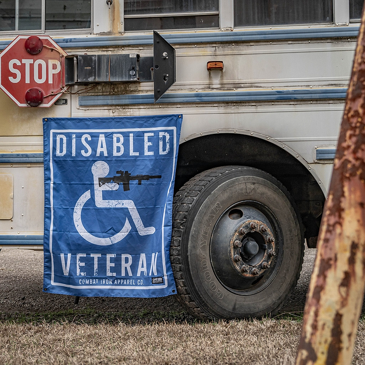 Disabled Veteran Sign 3'x3' Flag - Combat Iron Apparel Co.