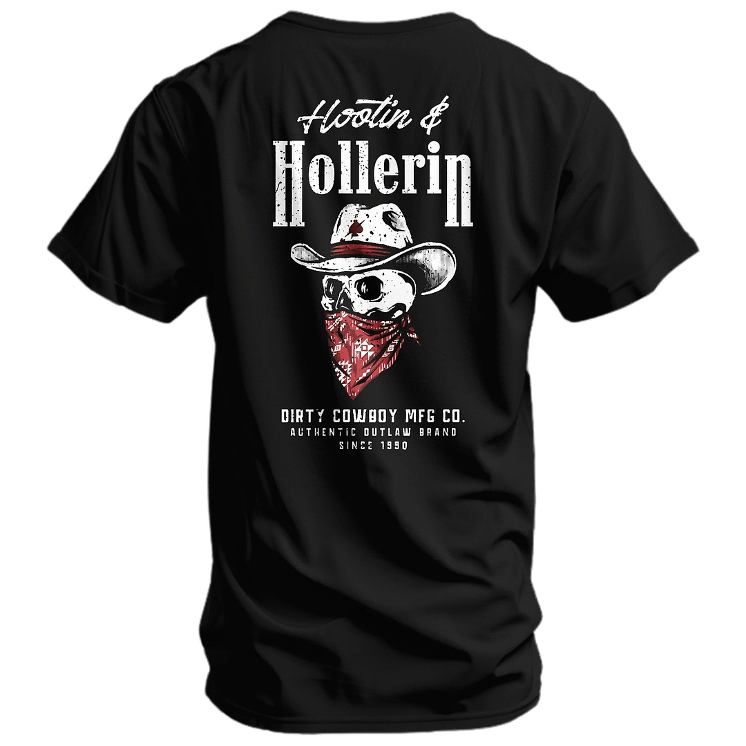 Hootin' And Hollern' Men's T-Shirt - DIRTY COWBOY MFG #color_black