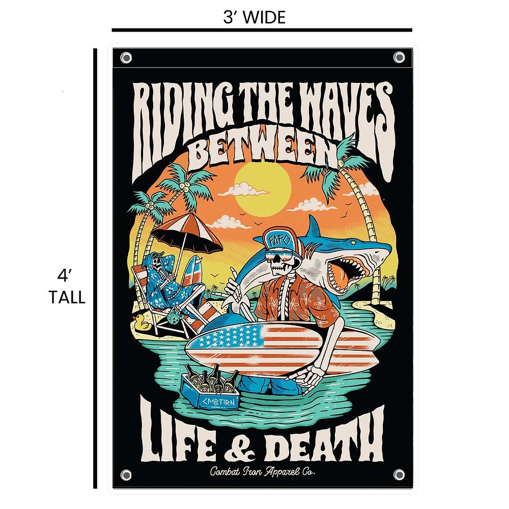 Life & Death Beach Day 3' X 4' Wall Flag - Combat Iron Apparel Co.