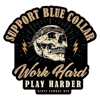 Work Hard Play Harder Blue Collar Decal
