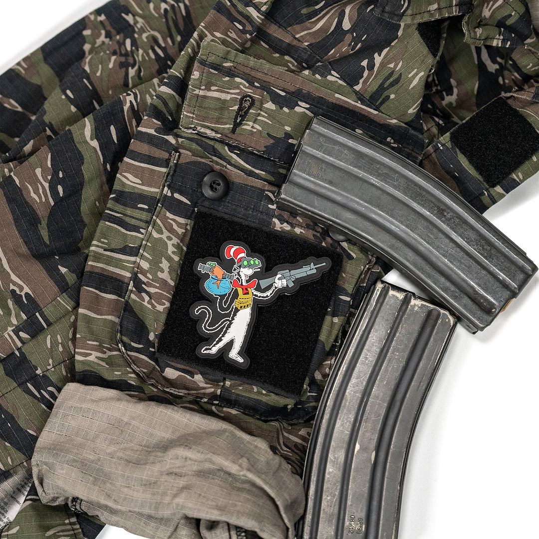 Cat with a Gat Pvc Patch - Combat Iron Apparel Co.