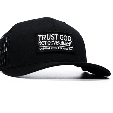 Trust God. Not Government. Mid-Profile Mesh Snapback - Combat Iron Apparel Co.