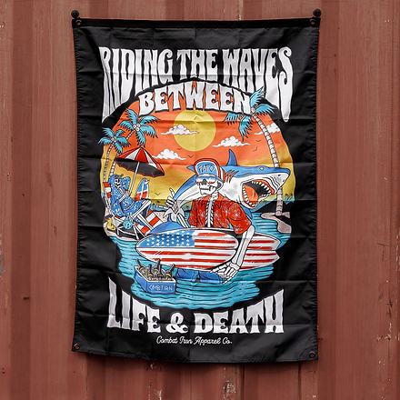 Life & Death Beach Day 3' X 4' Wall Flag - Combat Iron Apparel Co.