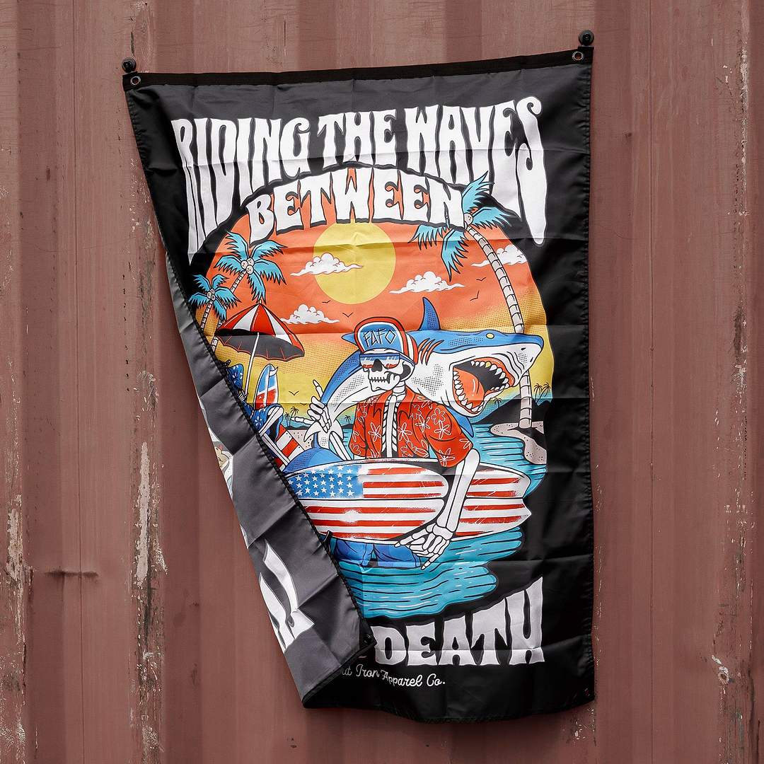 Life & Death Beach Day 3' X 4' Wall Flag - Combat Iron Apparel Co.