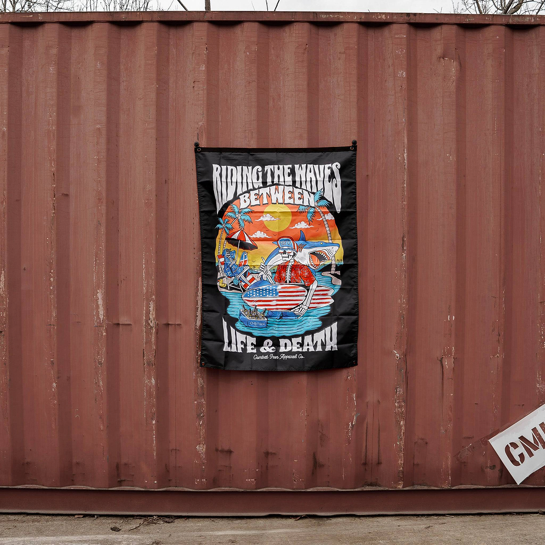 Life & Death Beach Day 3' X 4' Wall Flag - Combat Iron Apparel Co.