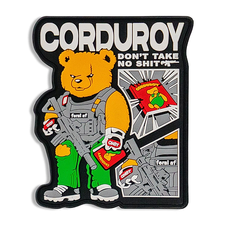 Corduroy The Bear PVC Patch - Combat Iron Apparel Co.