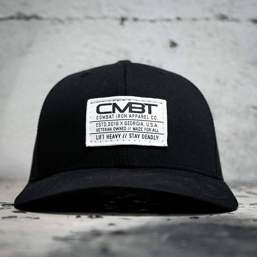 Branded CMBT White Labeled Snapback Hat - Combat Iron Apparel Co.