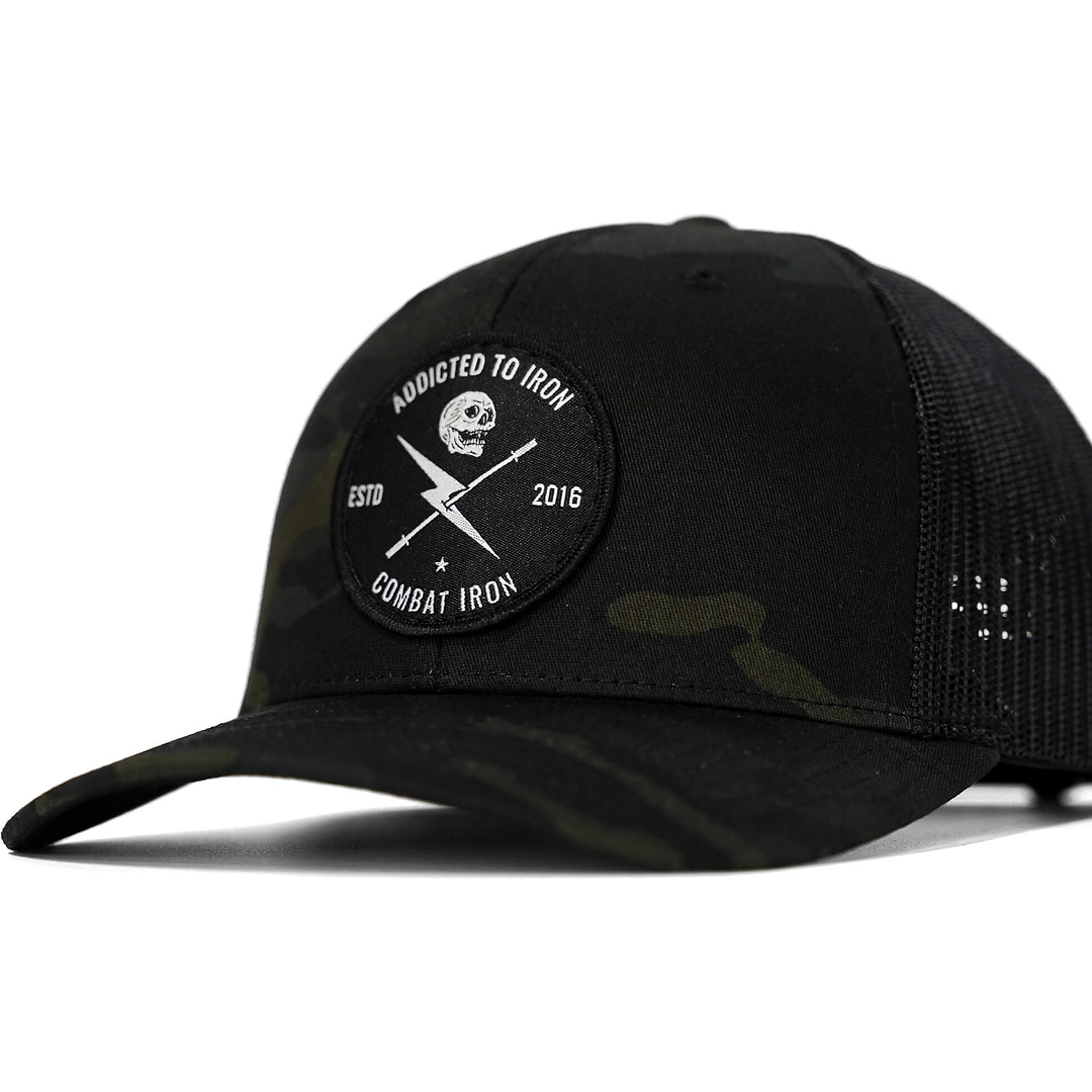 Addicted To Iron Patch Snapback Hat - Combat Iron Apparel Co.
