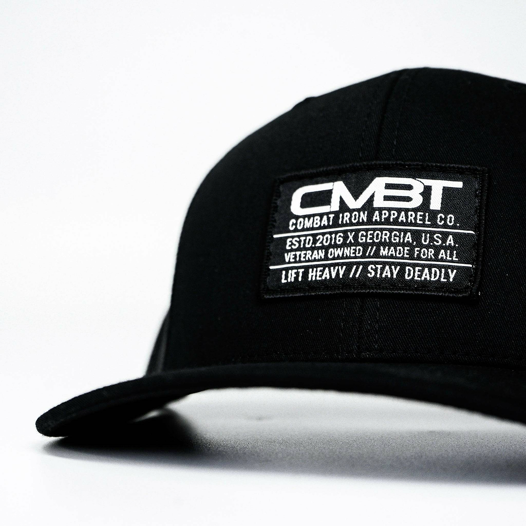 Branded CMBT Labeled Mid-Profile Snapback Hat - Combat Iron Apparel Co.