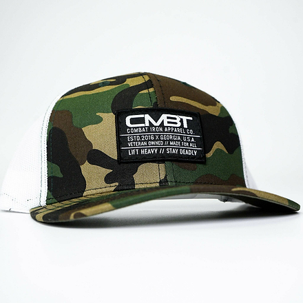 Branded CMBT Labeled Mid-Profile Snapback Hat - Combat Iron Apparel Co.