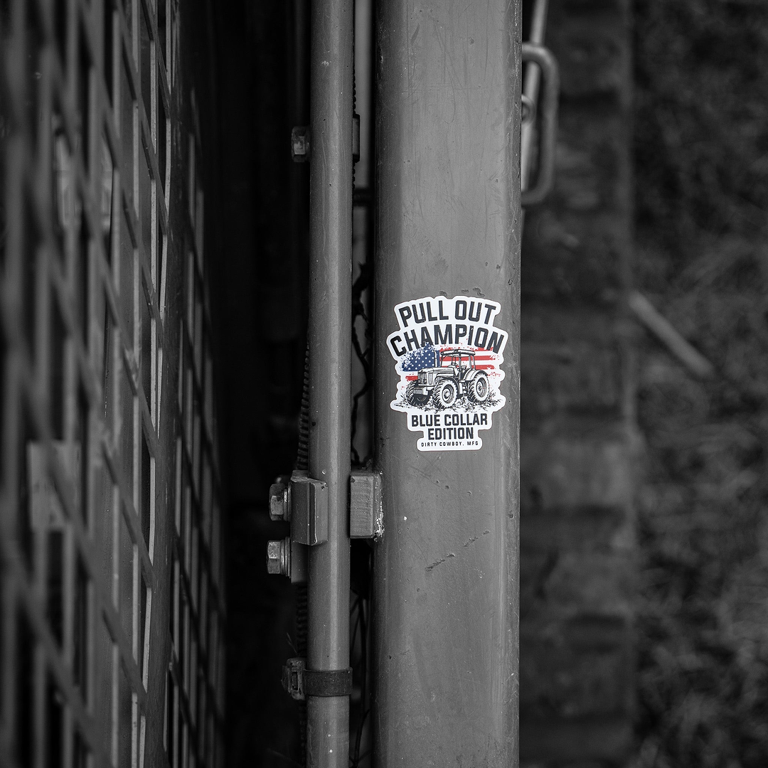 Pull Out Champion Blue Collar Decal - DIRTY COWBOY MFG