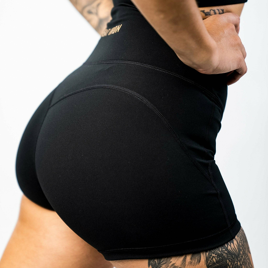 LADIES LUXE HIGH WAISTED SHORTS - Combat Iron Apparel Co.