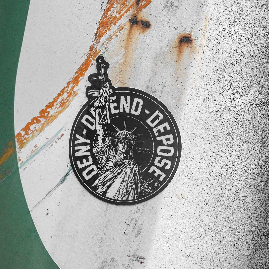 Deny. Defend. Depose. Decal - Combat Iron Apparel Co.