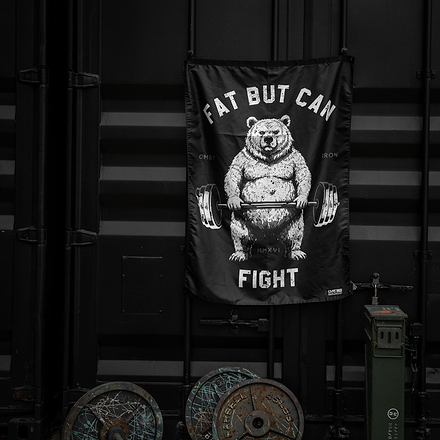 Fat But Can Fight Bear 3' x 4' Flag