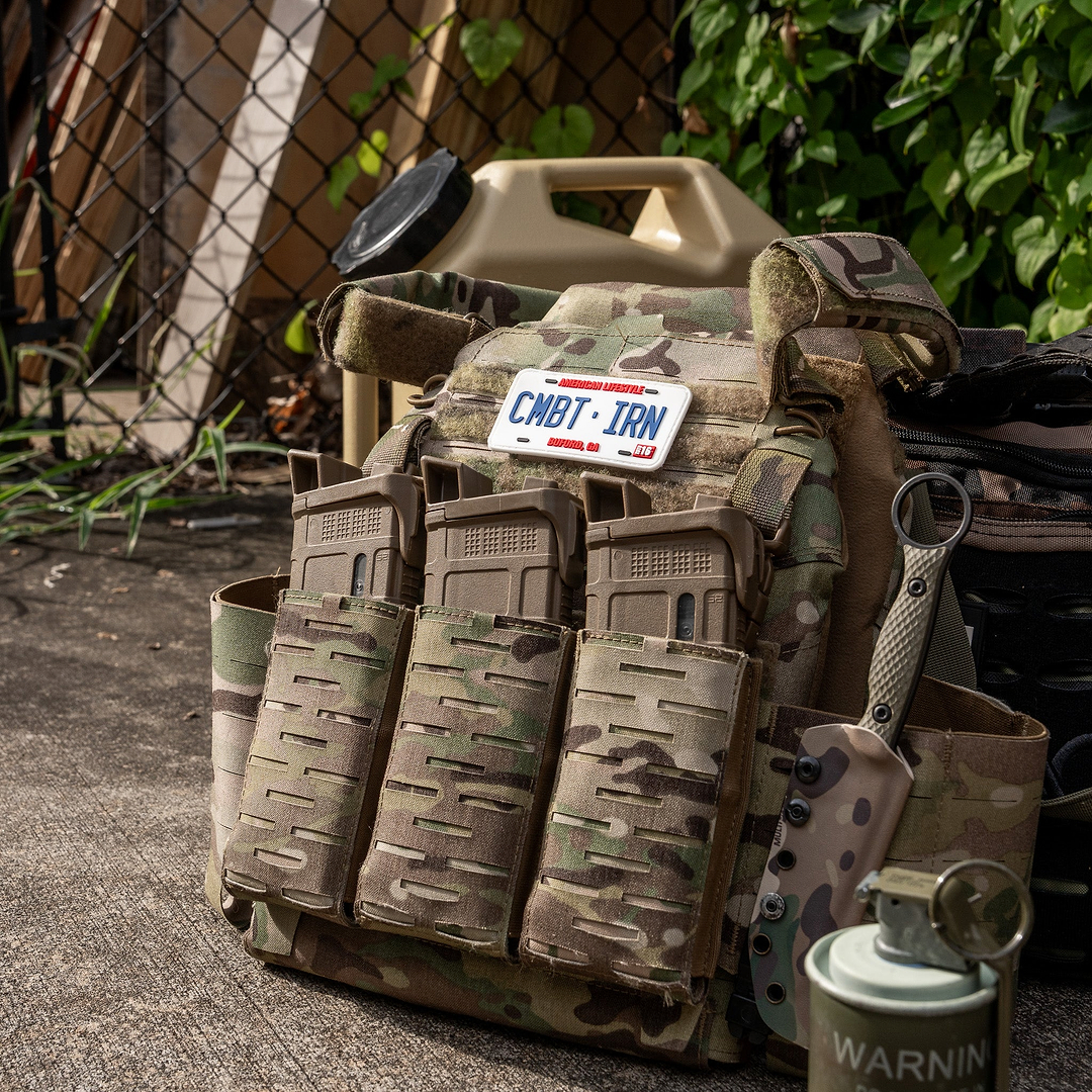 3D PVC MORALE PATCH | CMBTIRN AMERICAN LIFESTYLE LICENSE PLATE - Combat Iron Apparel™