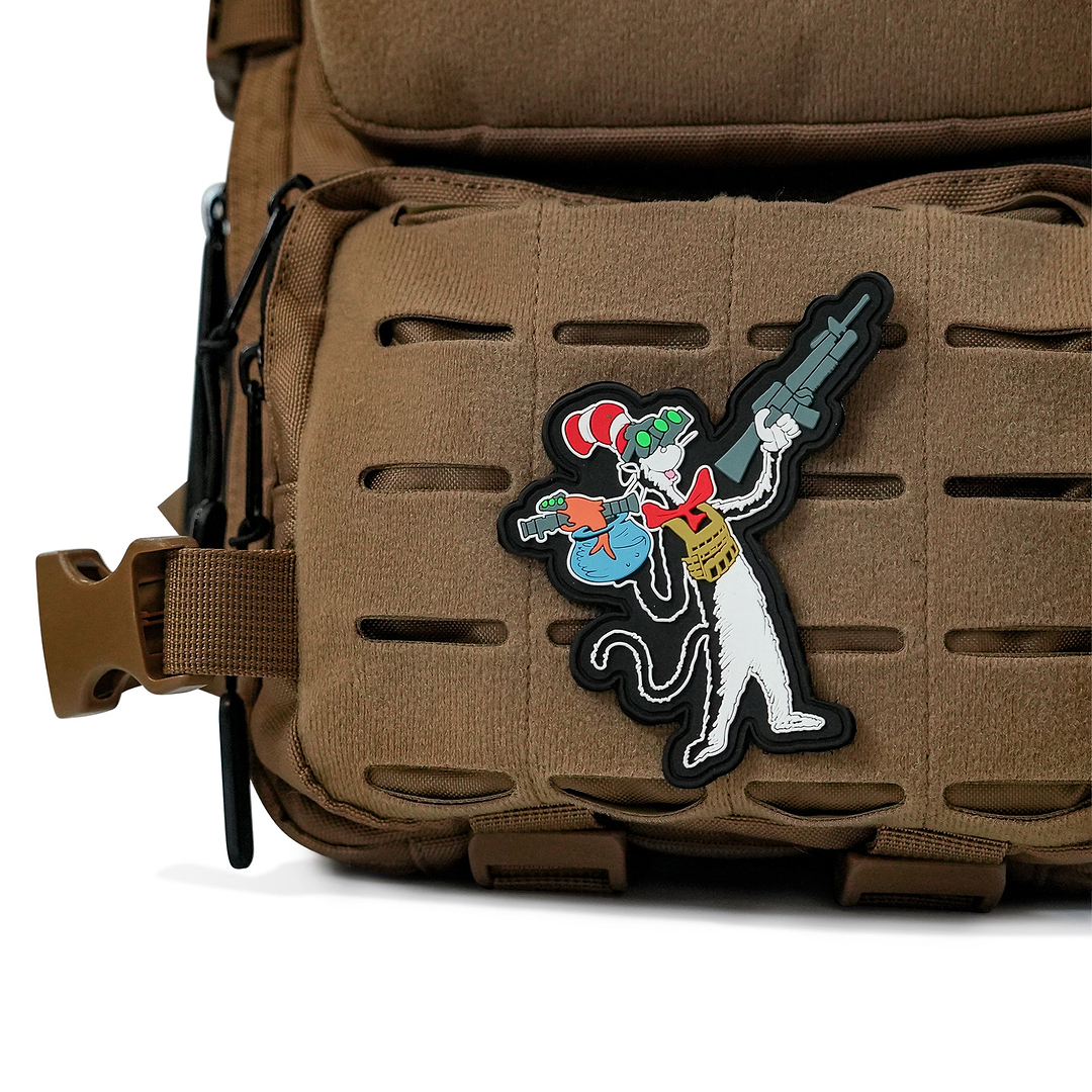 Cat with a Gat Pvc Patch - Combat Iron Apparel Co.