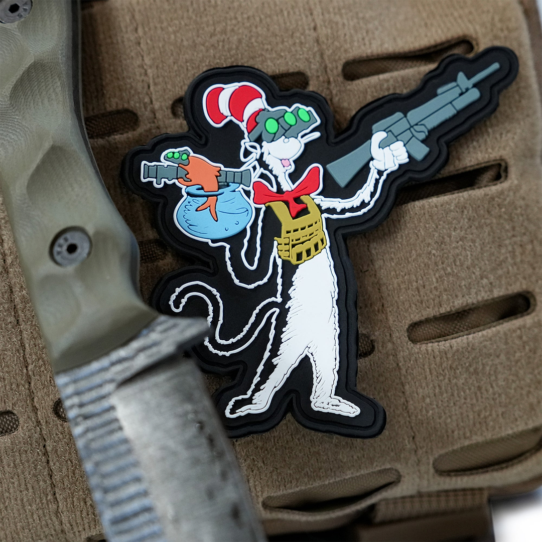 Cat with a Gat Pvc Patch - Combat Iron Apparel Co.