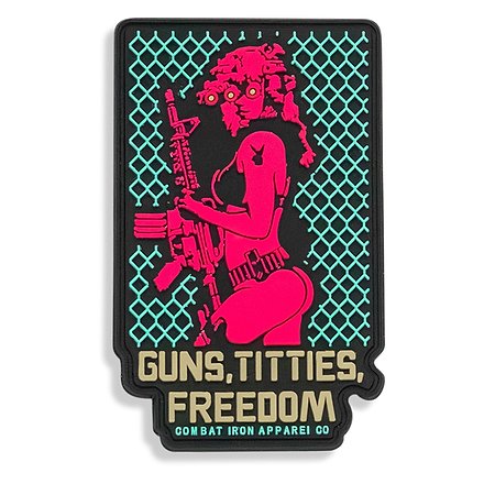 Guns, Titties, Freedom Retro PVC Patch