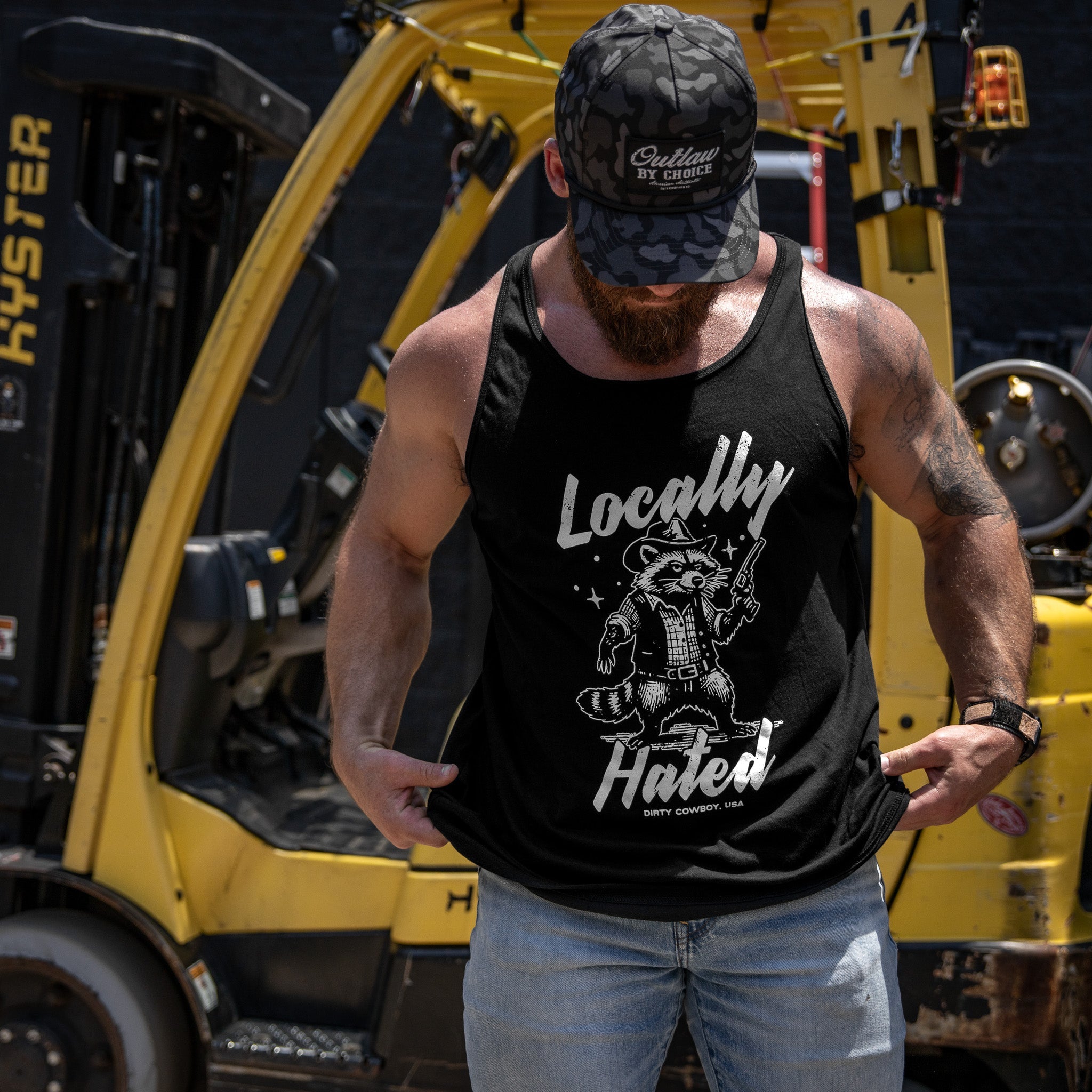 Locally Hated Racoon Humor Men's Tank Top | Combat Iron