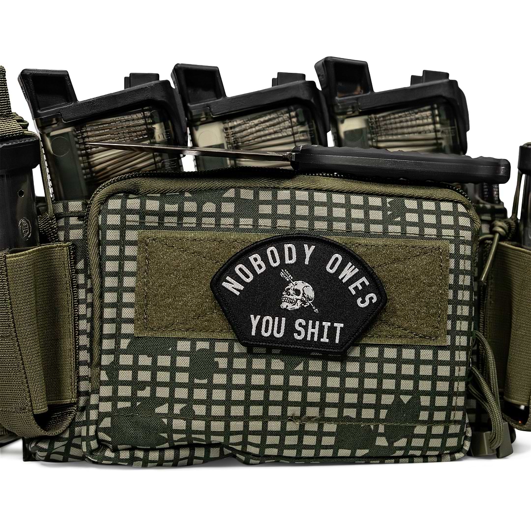 Nobody Owes You Shit Arched Velcro Patch - Combat Iron Apparel Co.