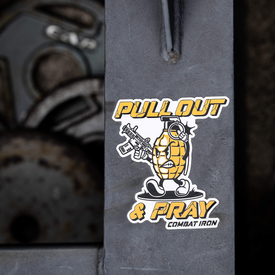 Pull Out & Pray Grenade Decal - Combat Iron Apparel Co.