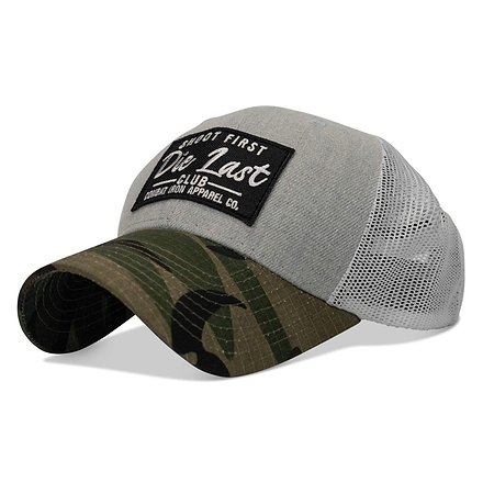 Shoot First. Die Last. Club Patch Snapback - Combat Iron Apparel Co.