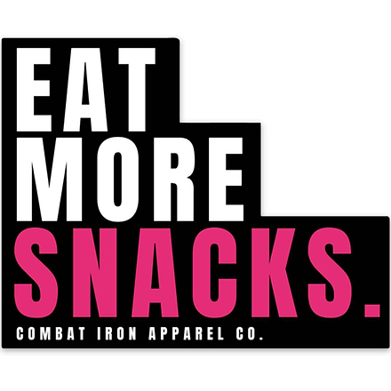 EAT MORE SNACKS Stacked Decal - Combat Iron Apparel Co.