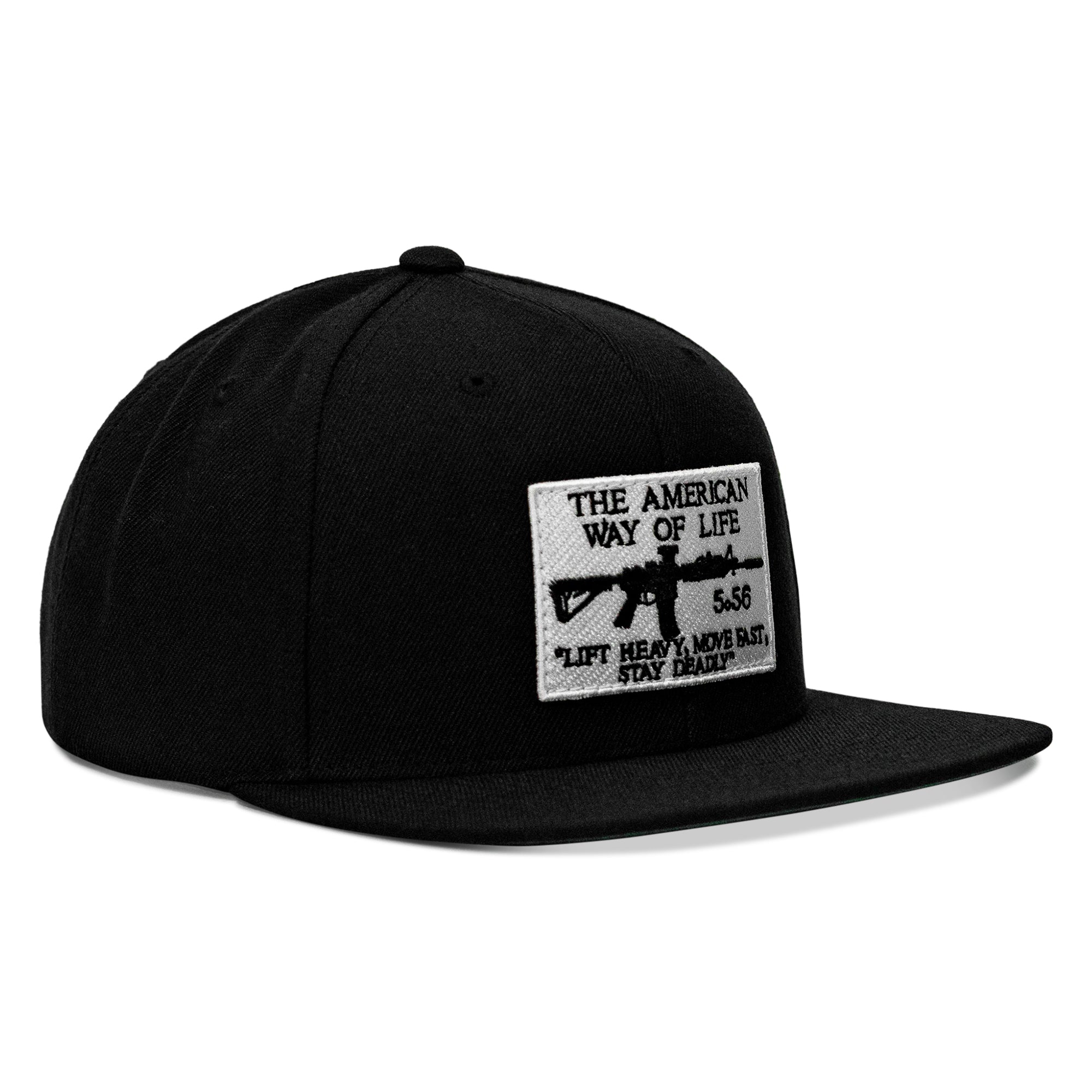American Way Of Life 5.56 White Patch Flatbill SnapBack Hat | CMBT