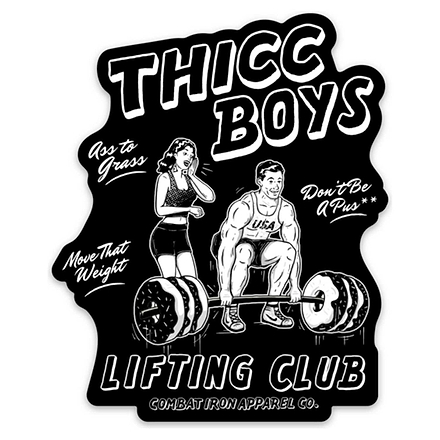Thicc Boys Lifting Club Decal - Combat Iron Apparel Co.