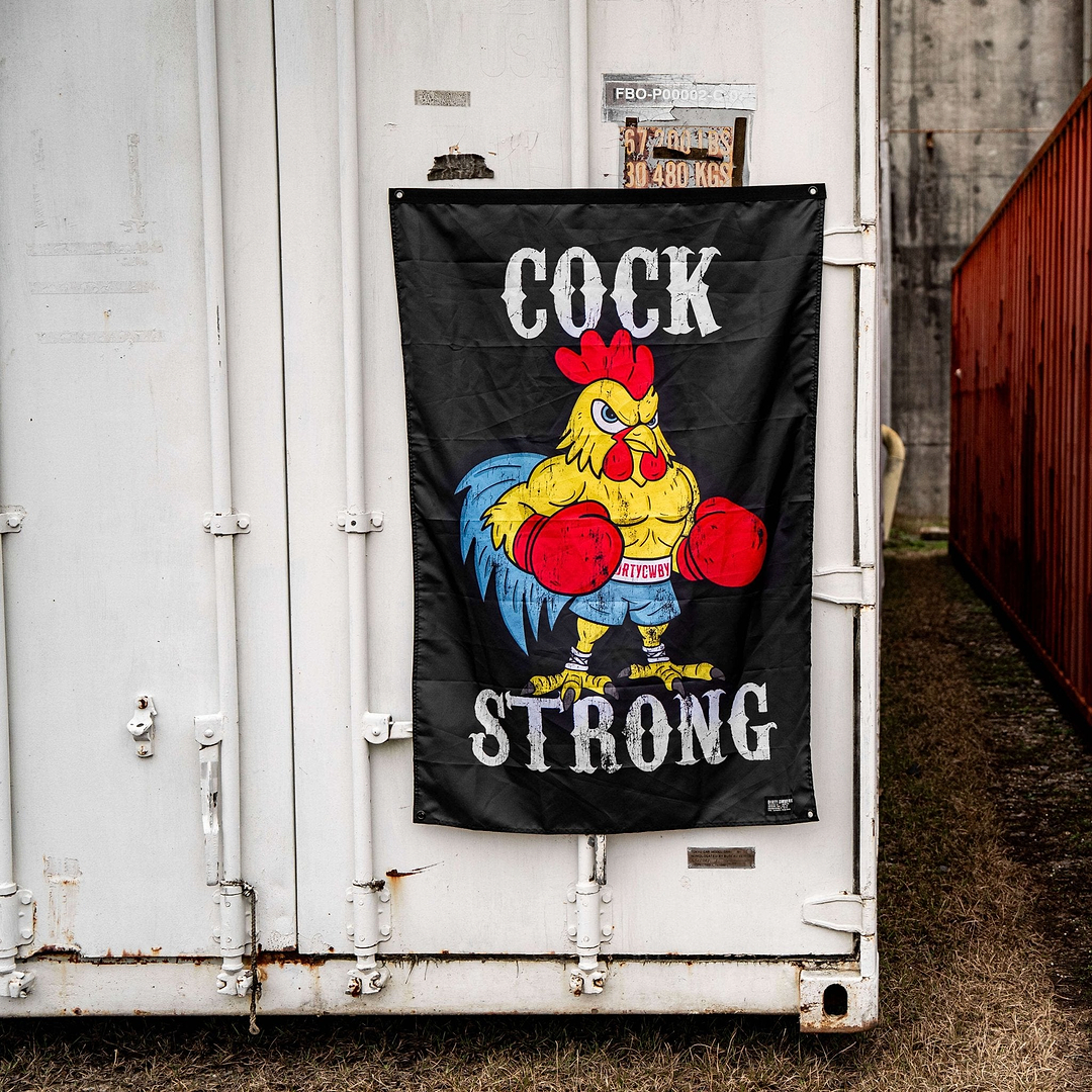 Cock Strong Boxing Chicken 3' X 5' Flag - Combat Iron Apparel Co.