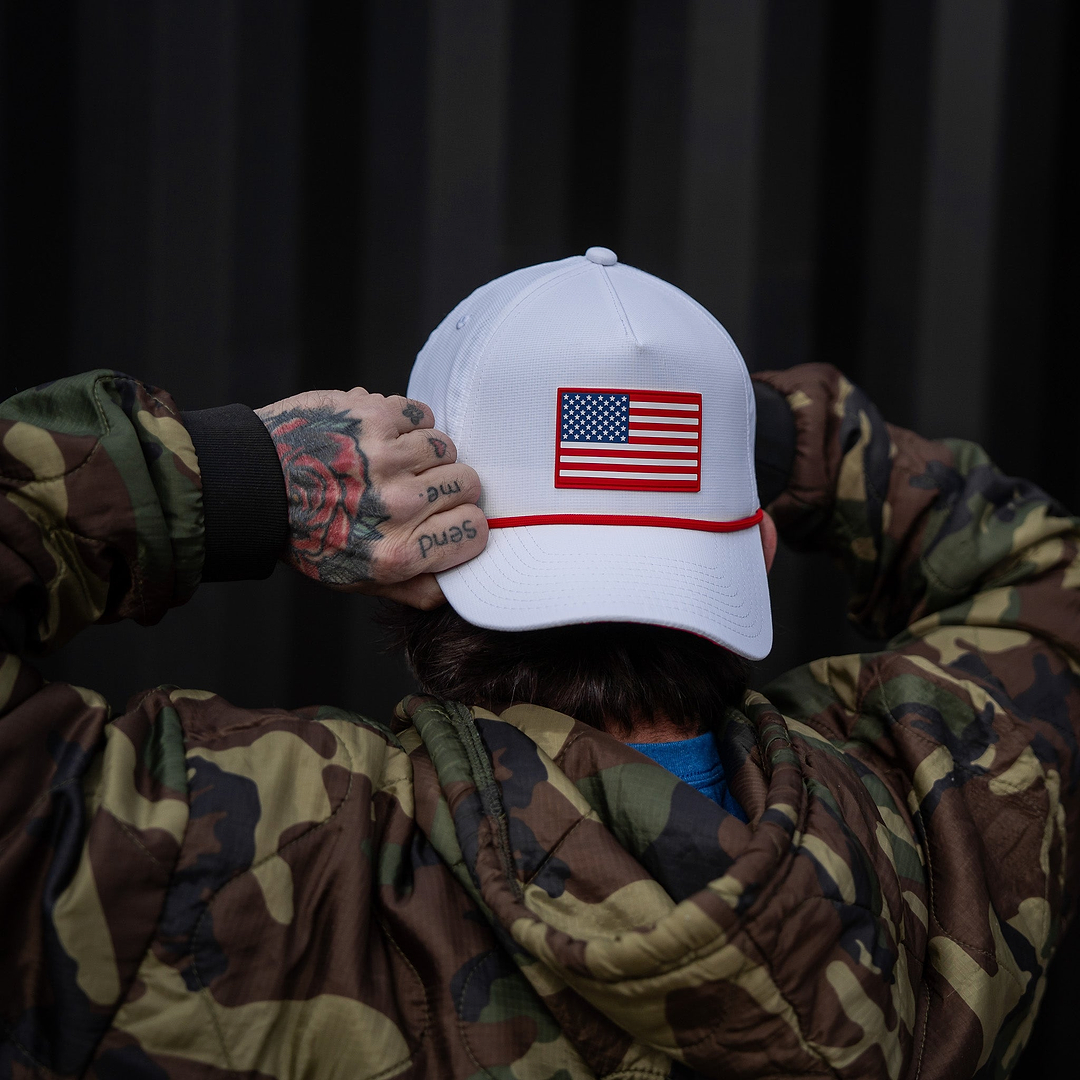 American Flag Patch Weekender Performance Snapback Hat - Combat Iron Apparel Co.