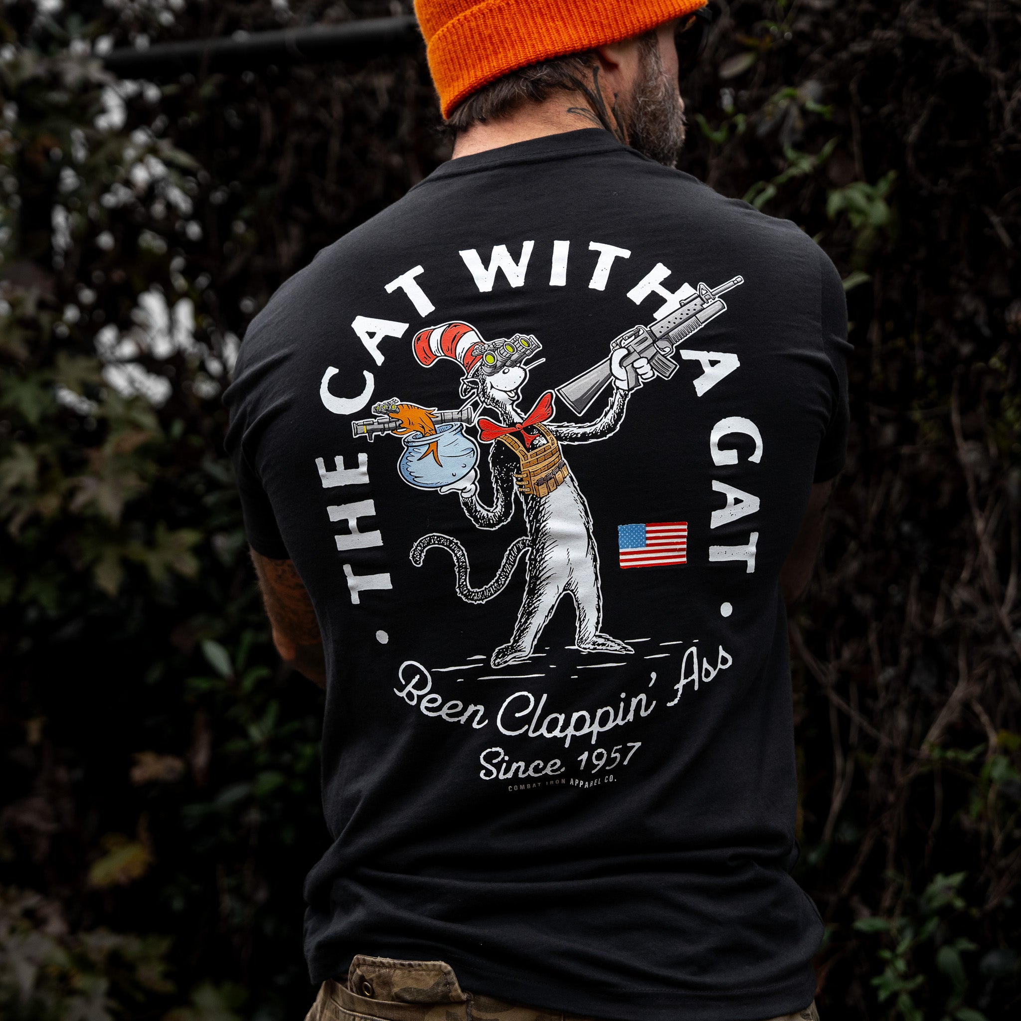 Cat With A Gat Remix Men's T-Shirt | Combat Iron Apparel Co.