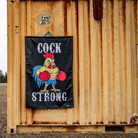 Cock Strong Boxing Chicken 3' X 5' Flag - Combat Iron Apparel Co.