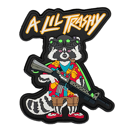 A Lil Trashy Tactical Racoon PVC Patch - Combat Iron Apparel Co.
