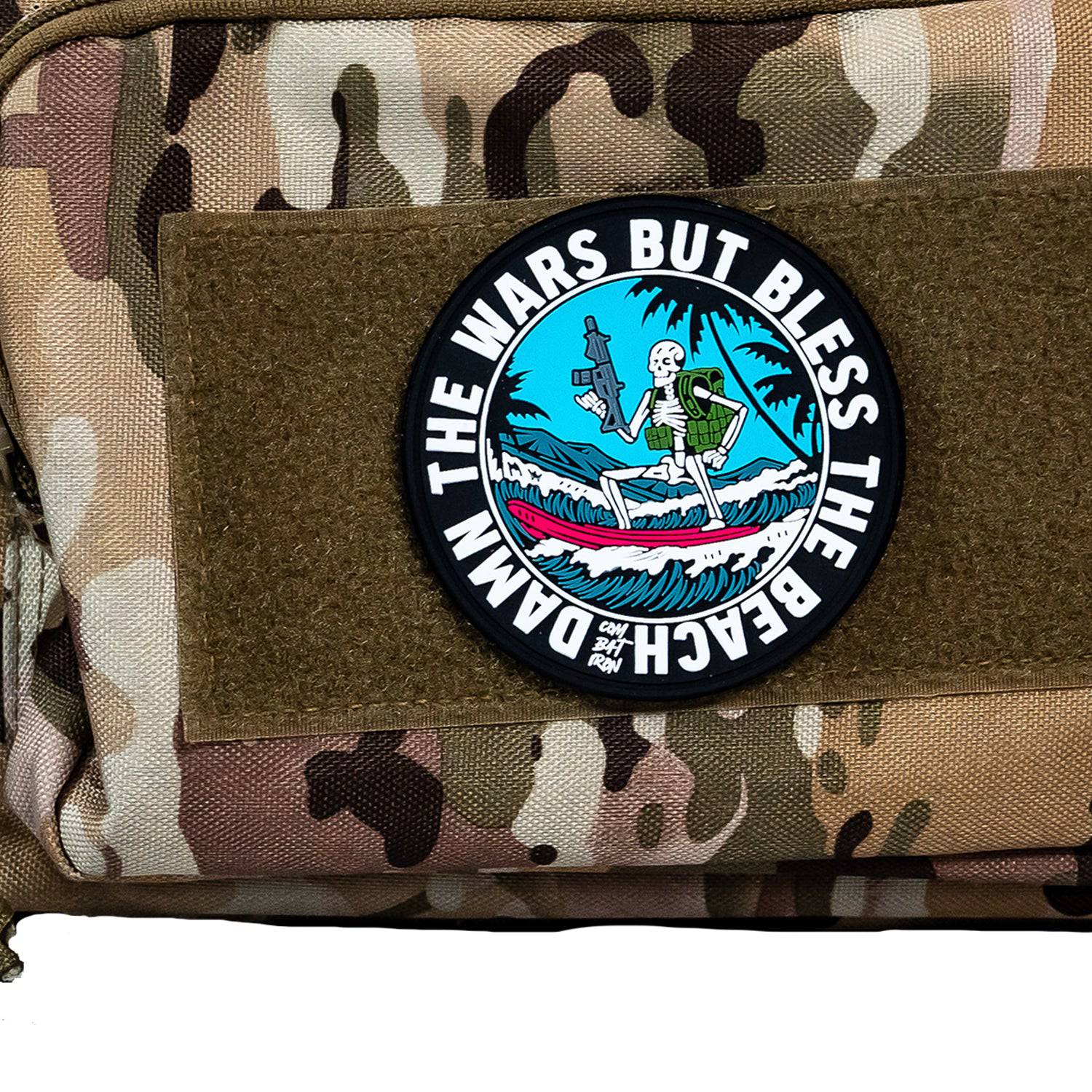 Damn The Wars But Bless The Beach Surfer PVC Patch - Combat Iron Apparel Co.