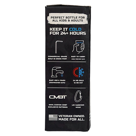 32oz Metal Hydration Bottle V2 | 24hr Insulated + Drink Port - Combat Iron Apparel Co.